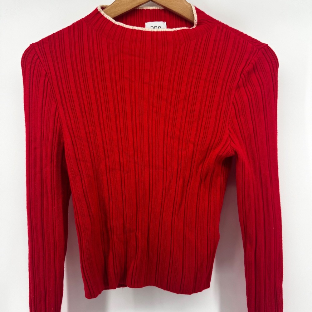 Urban Outfitters BDG Red Ribbed Knit Open Back Long Sleeve Sweater Womens M